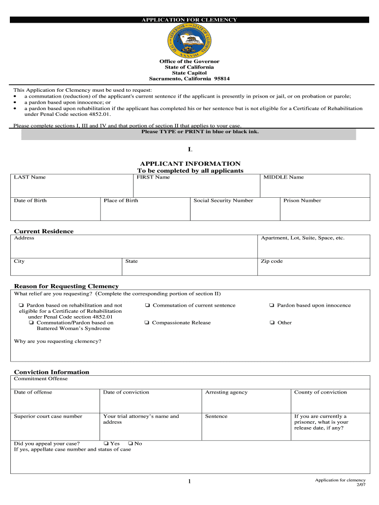 How to Get a Commutation Executive Clemency in California  Form