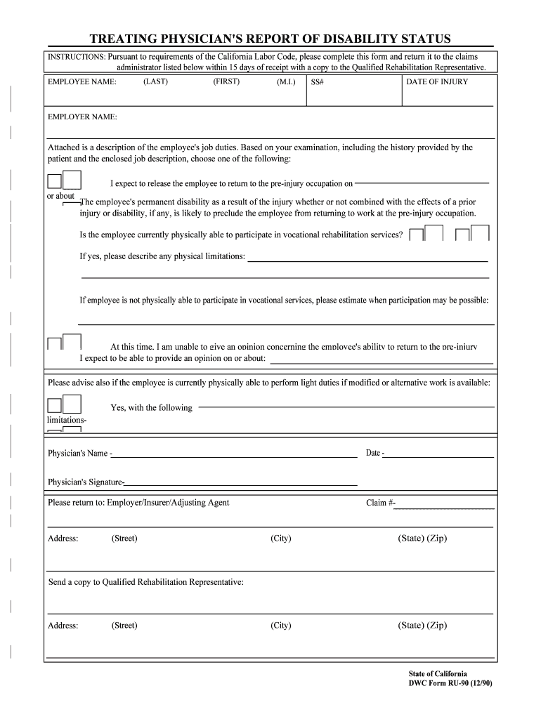 DWC SB863 FAQs California Department of Industrial Relations  Form