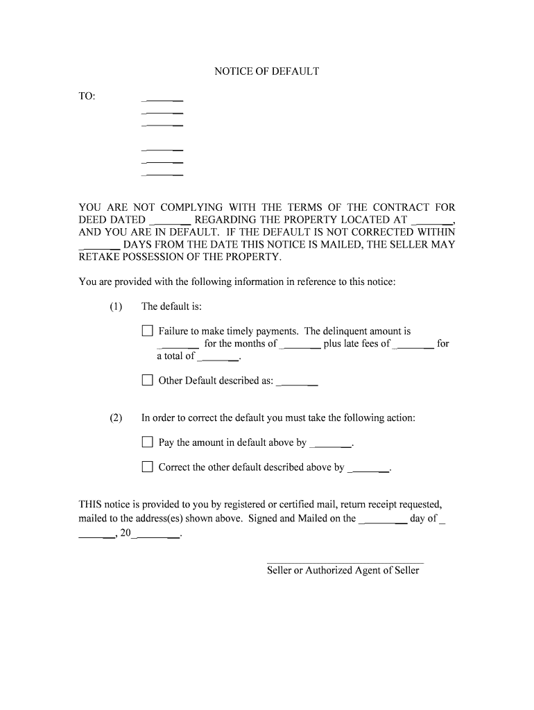 RETAKE POSSESSION of the PROPERTY  Form