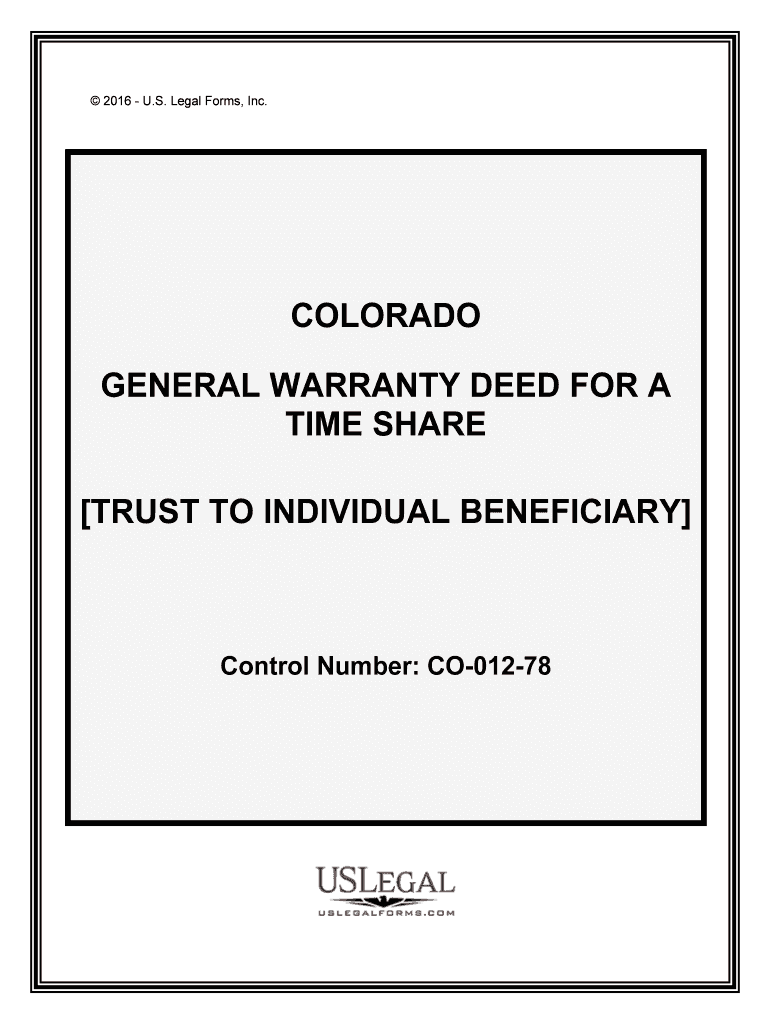 Fill and Sign the General Warranty Deed for a Form