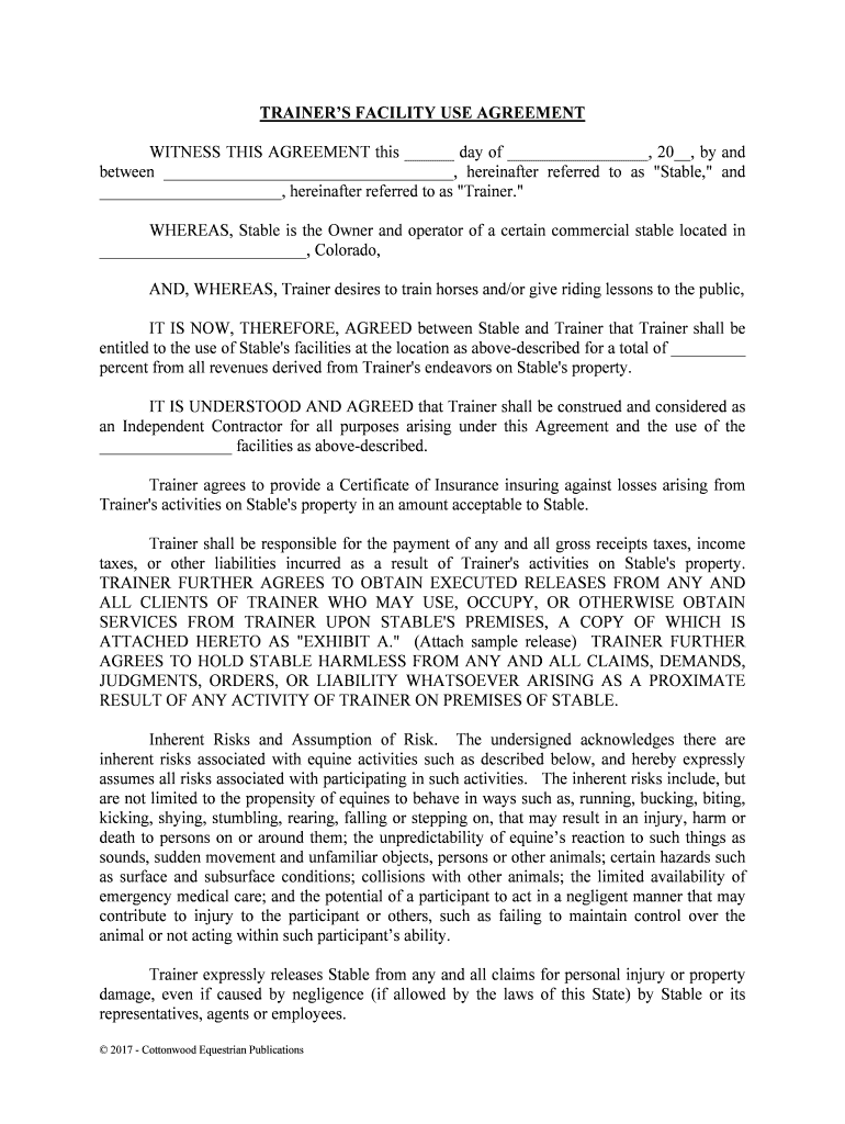 Sample Co Ownership Agreement TOBAThoroughbred  Form