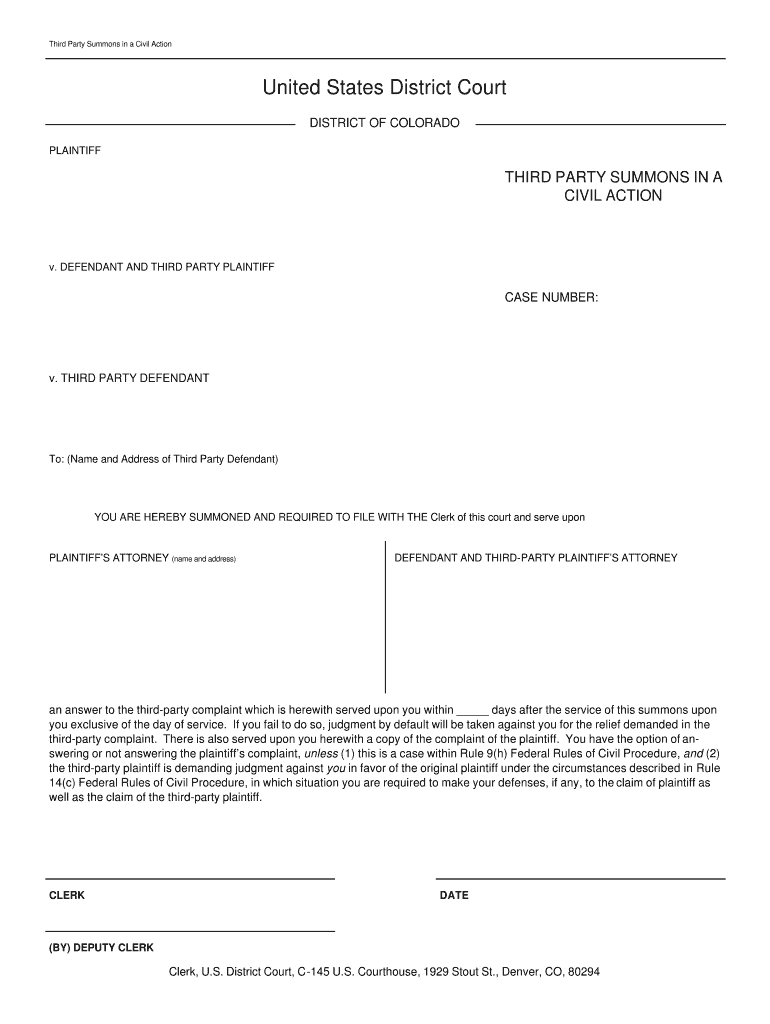 FORM 1 2 DISTRICT COURT CIVIL CV CASE COVER