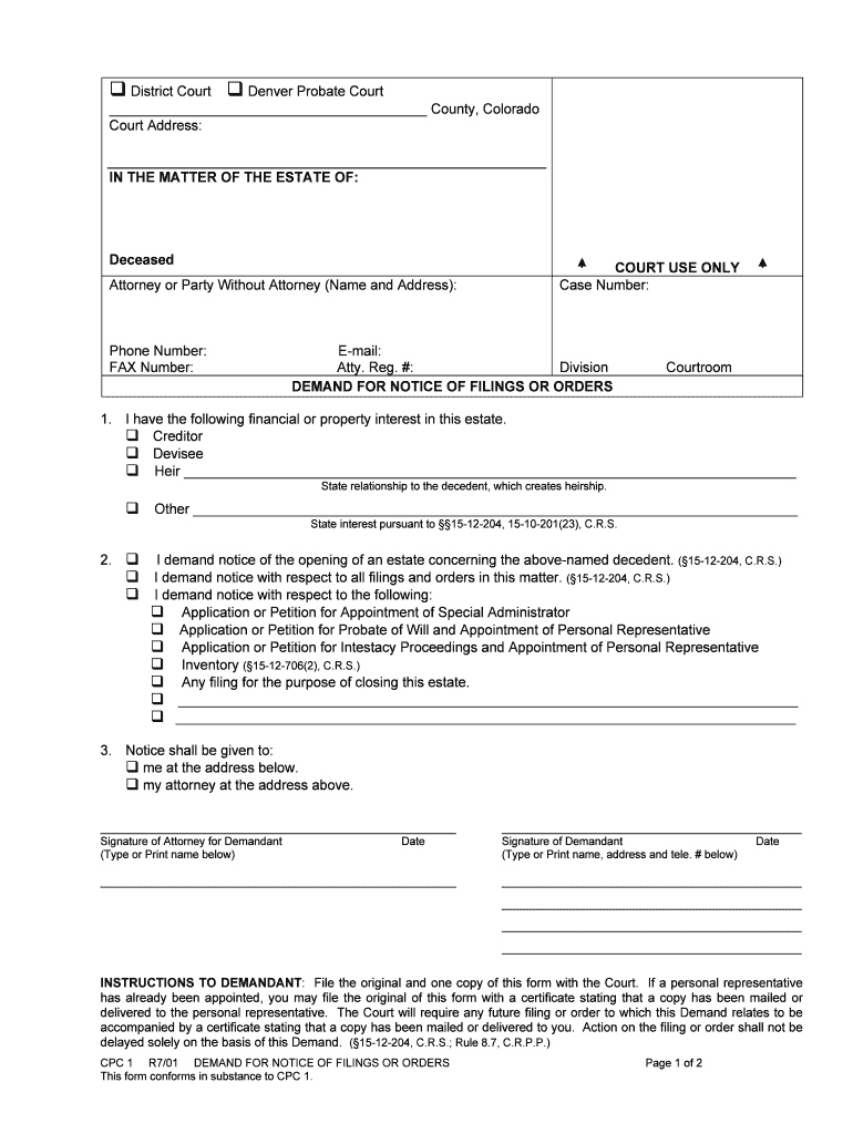 PROBATE ADMINISTRATION FORM PDF