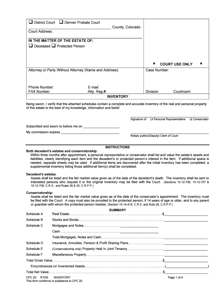 Being Sworn, I Verify that the Attached Schedules Contain a Complete and Accurate Inventory of the Real and Personal Property  Form