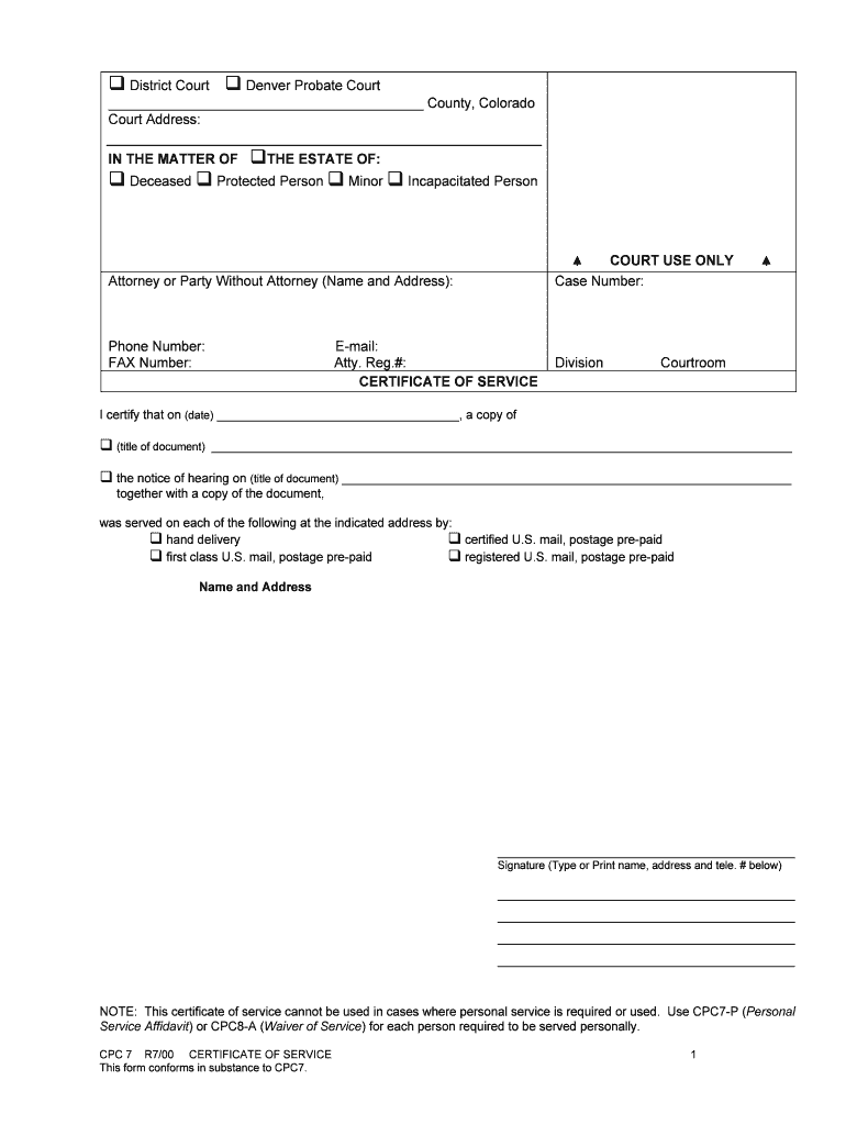 Deceased Protected Person Minor Incapacitated Person  Form