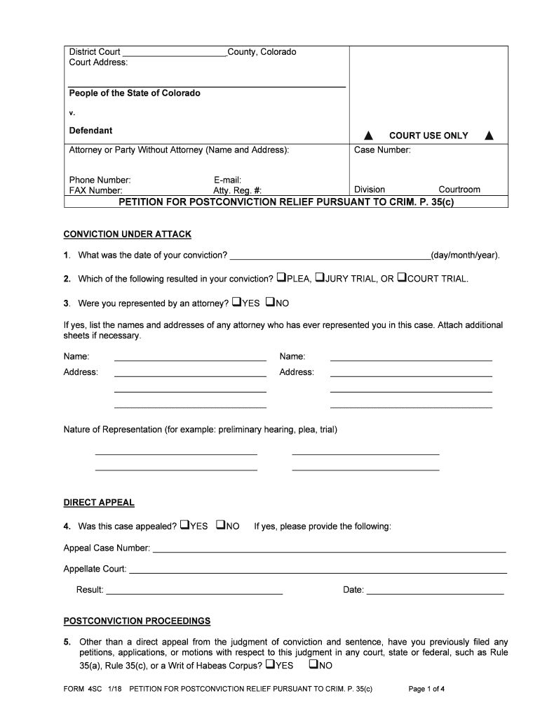 DISTRICT COURT, BOULDER COUNTY, STATE of FILING ID  Form