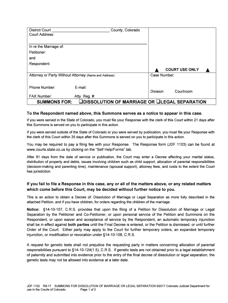 Colorado Separation Agreement Template ID5df93427a1640  Form