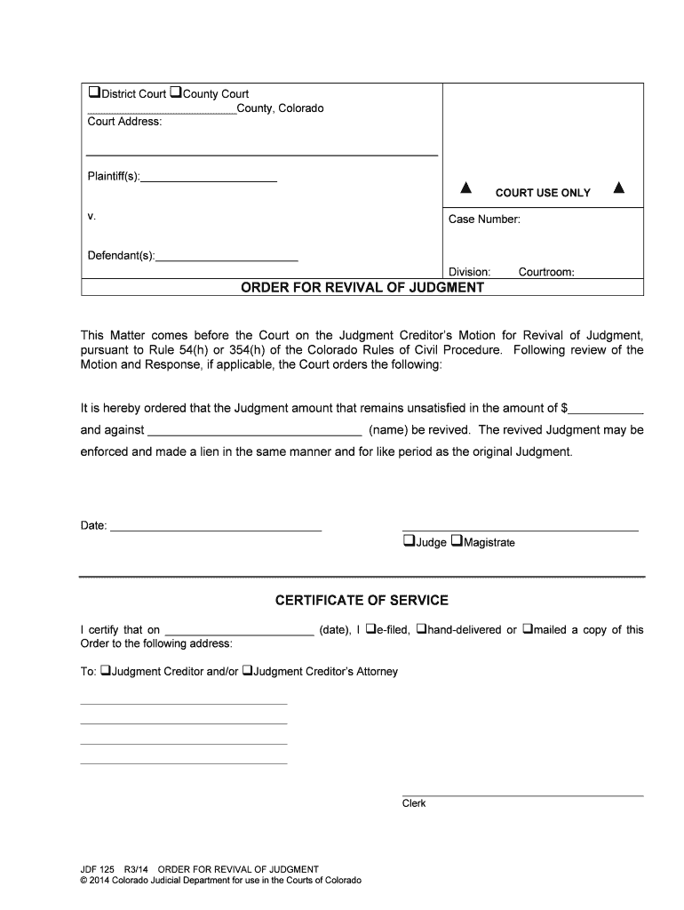 DISTRICT COURT, DENVER COUNTY, COLORADO V Defendant  Form