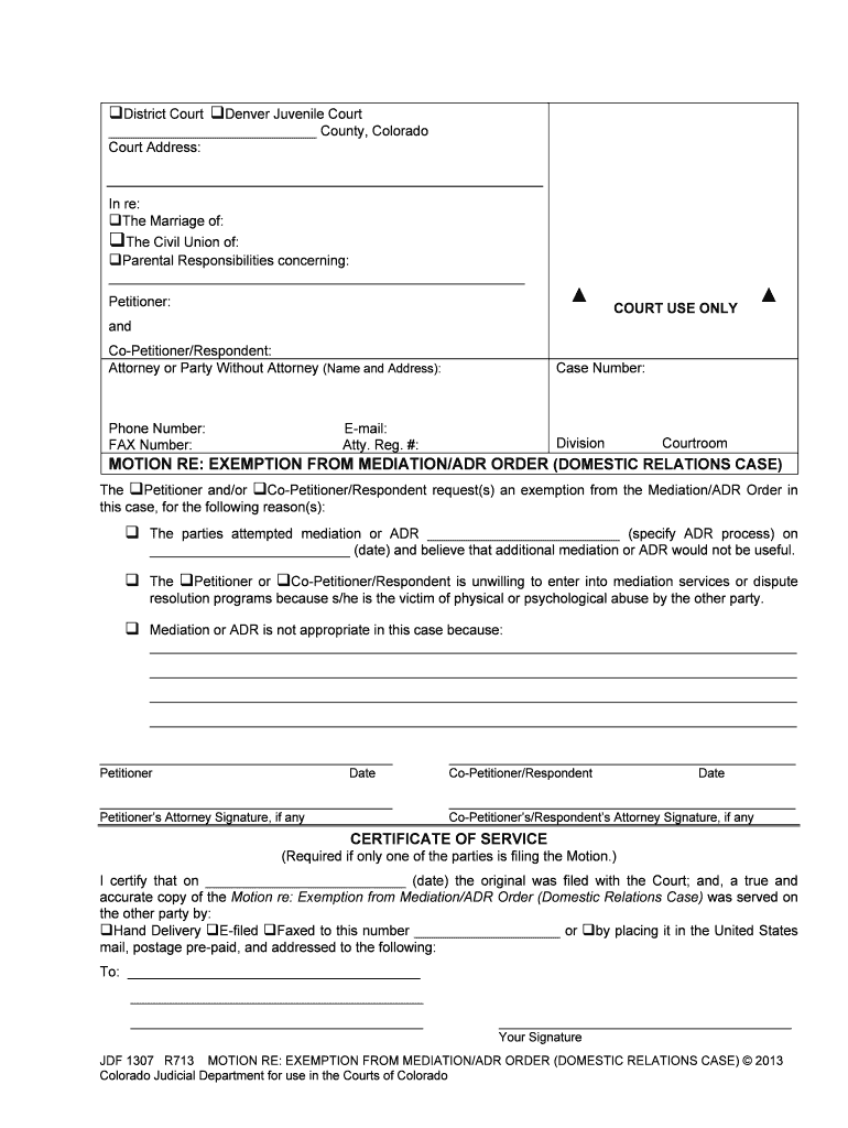 Fillable Online Instructions to File an Application for an Order of  Form