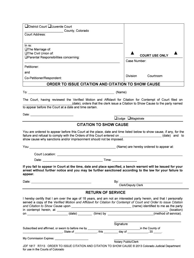 To Appear Before the Court at a Date and Time Certain  Form