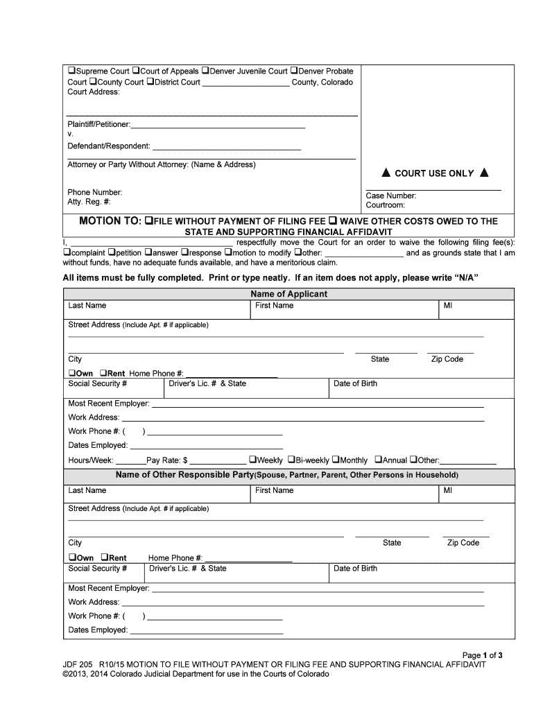 Rule Change #15 Colorado Judicial Branch  Form