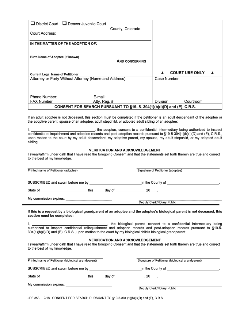 COURT, COUNTY, COLORADO  Form