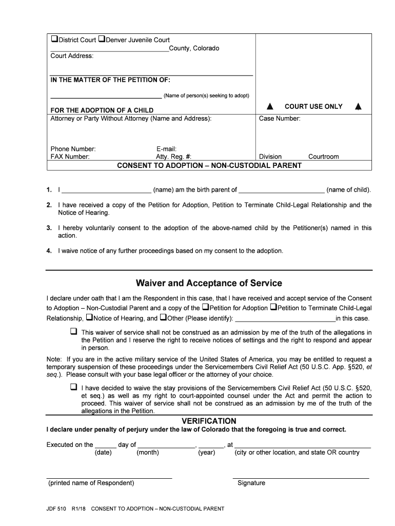 I Have Received a Copy of the Petition for Adoption, Petition to Terminate Child Legal Relationship and the  Form