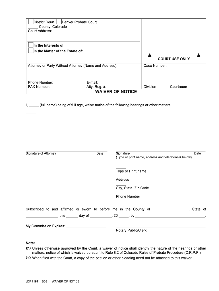 COLORADO RULES of PROBATE PROCEDURE PART 1  Form