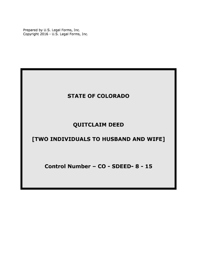 Control Number CO SDEED 8 15  Form