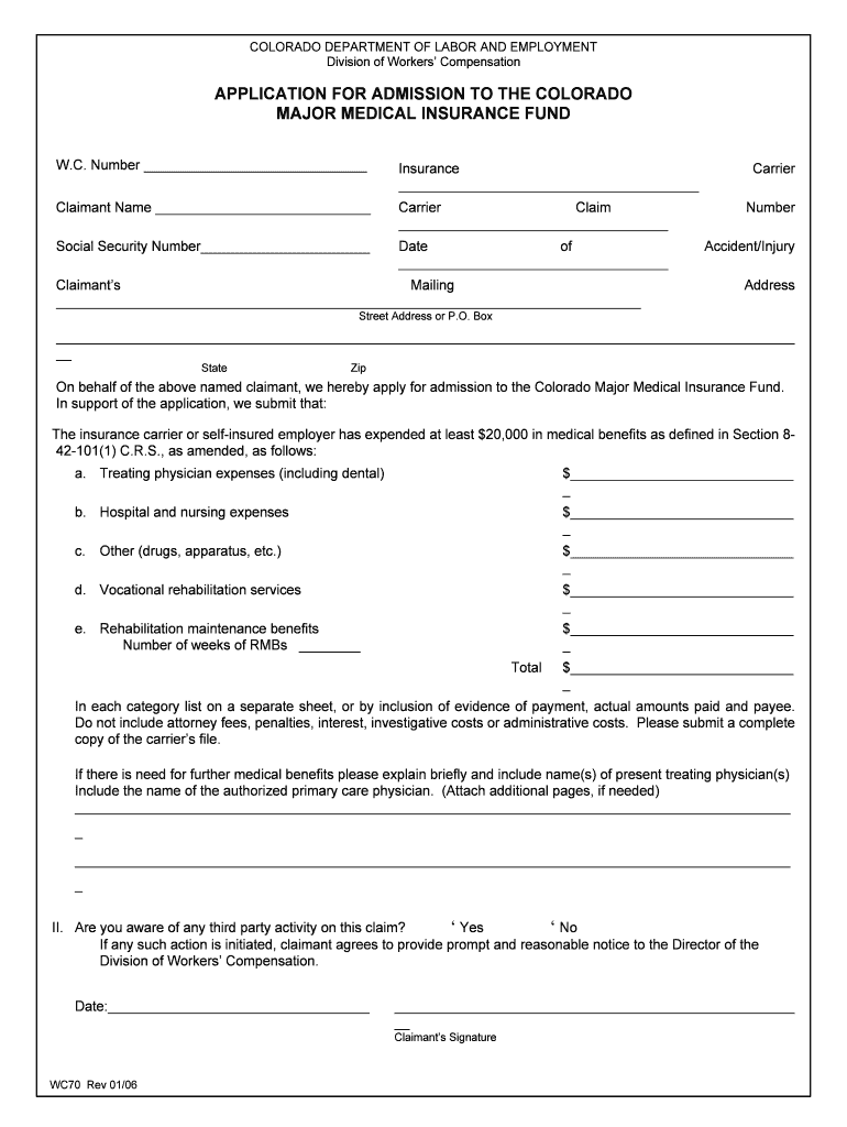 Workers' Compensation Colorado Gov  Form