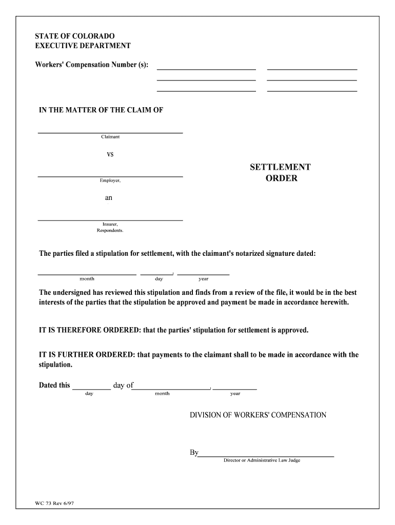 Prehearings and SettlementsColorado Department of Labor  Form