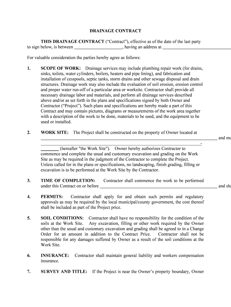 License Agreement for Private Connection to Town Drainage  Form