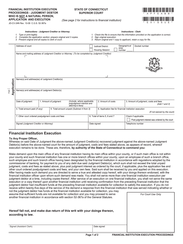 FINANCIAL INSTITUTION EXECUTION PROCEEDINGSJUDGMENT  Form