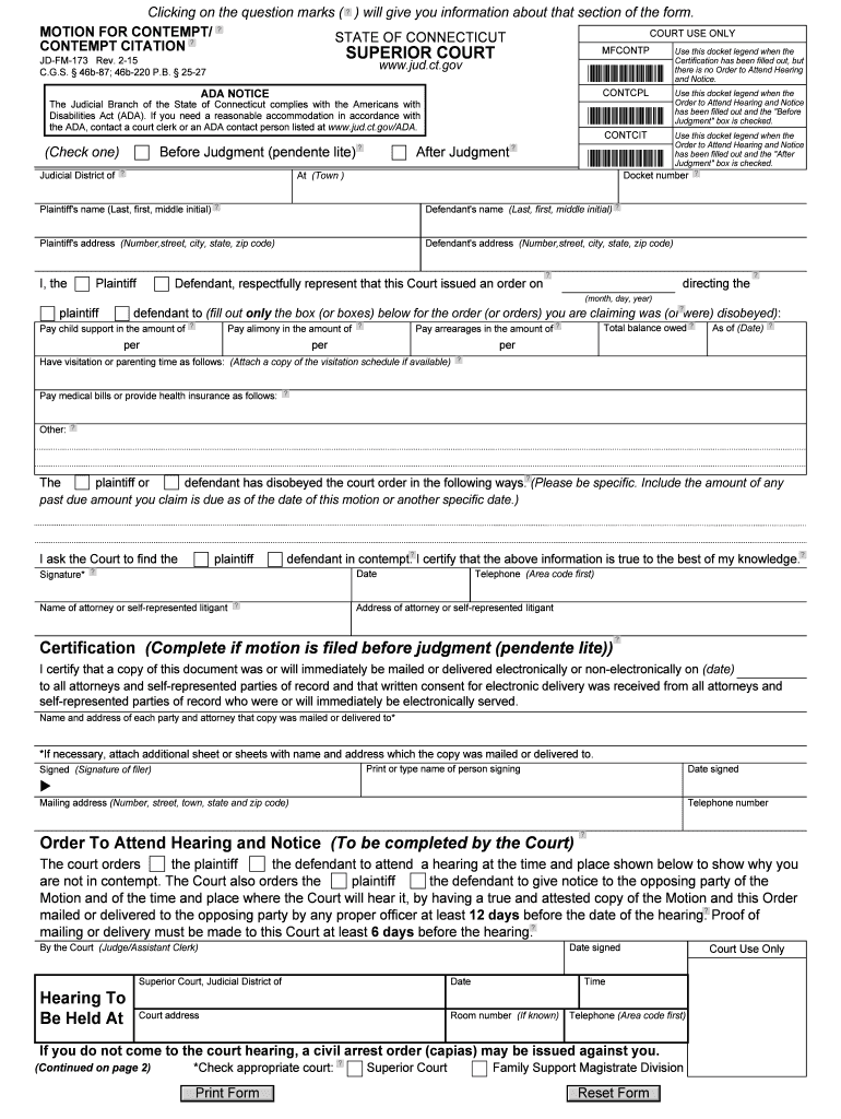 MOTION for CONTEMPTCONTEMPT CITATION  Form