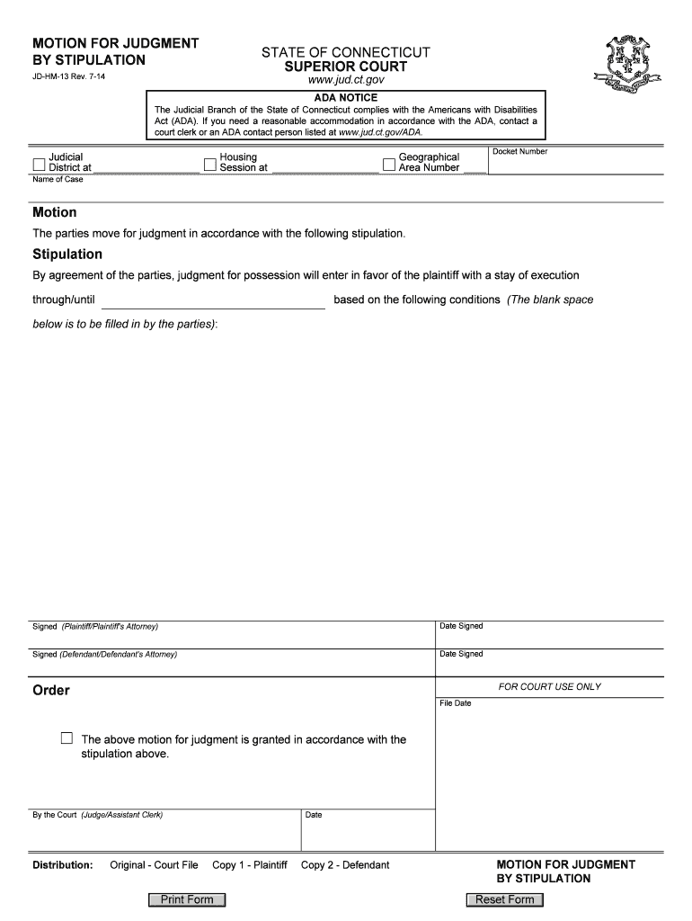 Motion for Default for Failure to Appear and Judgment for  Form