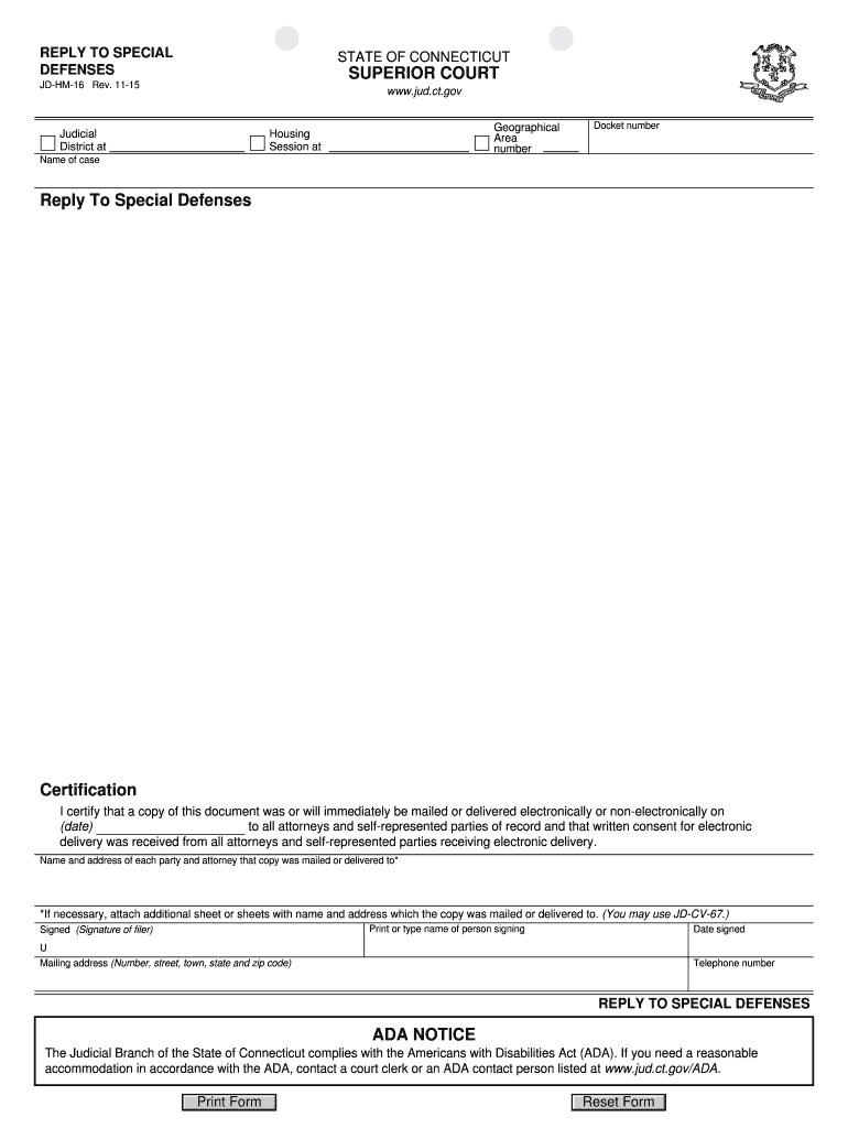 MOTION for CONTINUANCE Connecticut Judicial Branch  Form