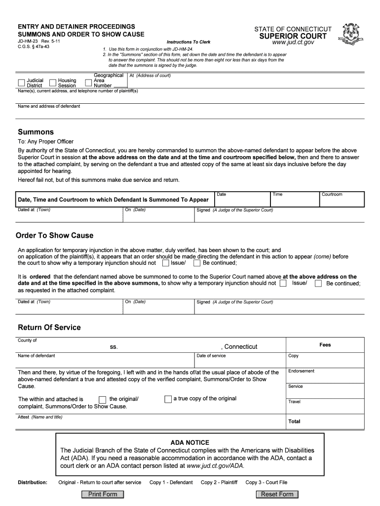 JD HM 23 Rev  Form