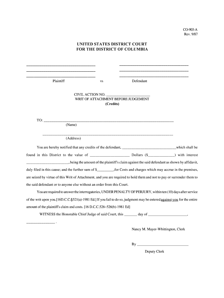 CO 903 a  Form