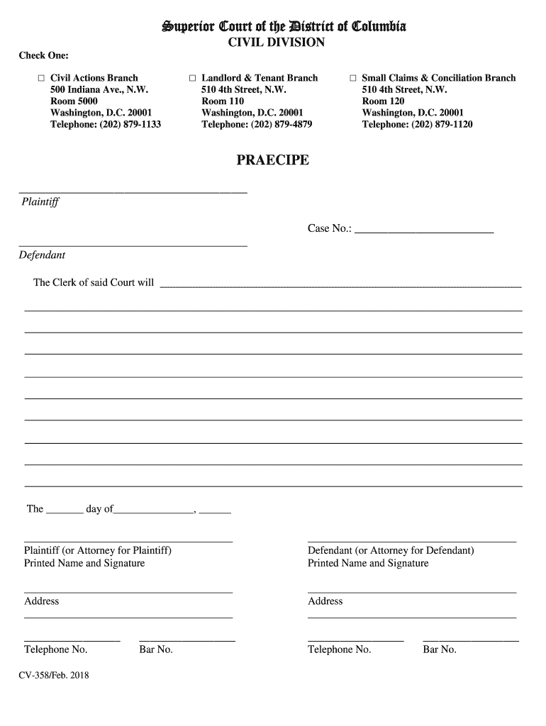 Fillable Online Dccourts Check One Dccourts Fax Email Print  Form