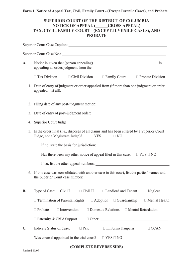 Justia Court of Appeals Legal Forms