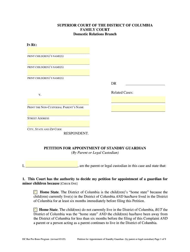 DRAFT Petition for Appointment of SBG by Parent or Lega  Form