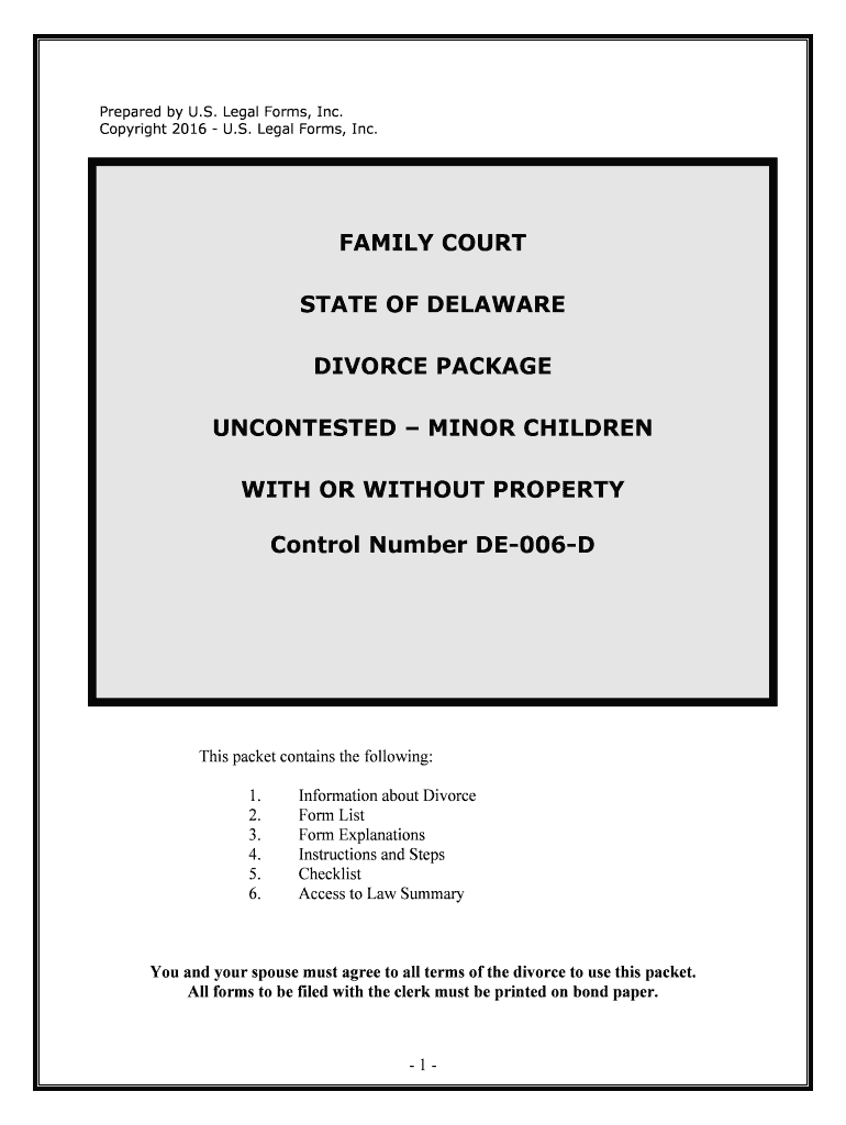 Control Number DE 006 D  Form