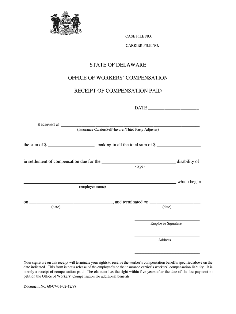 STATE of DELAWARE OFFICE of WORKERS  Form