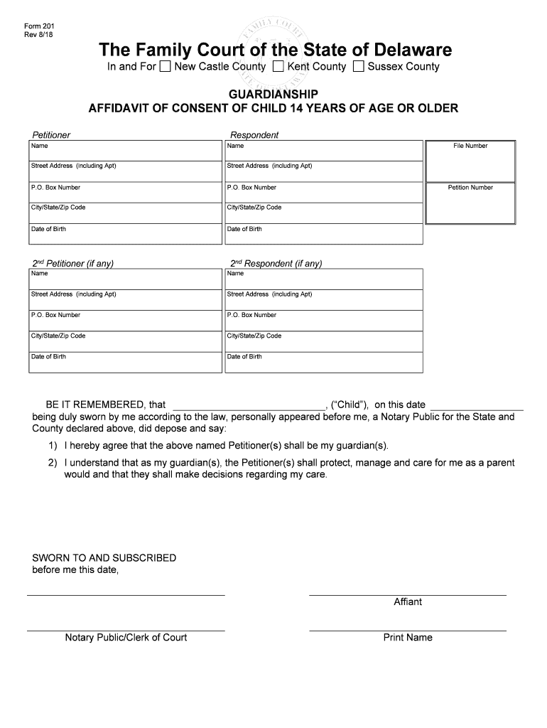 Guardianship Instruction Packet Delaware Courts  Form