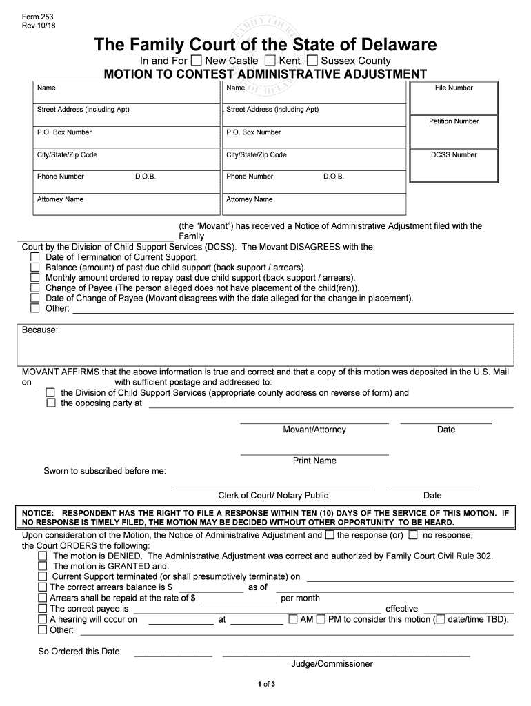 The Family Court of the State of Delaware Delawareonline  Form