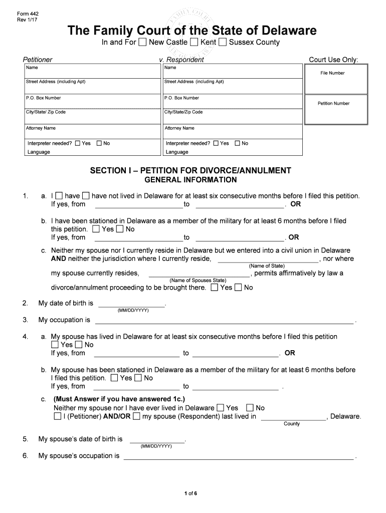 SECTION I PETITION for DIVORCEANNULMENT  Form