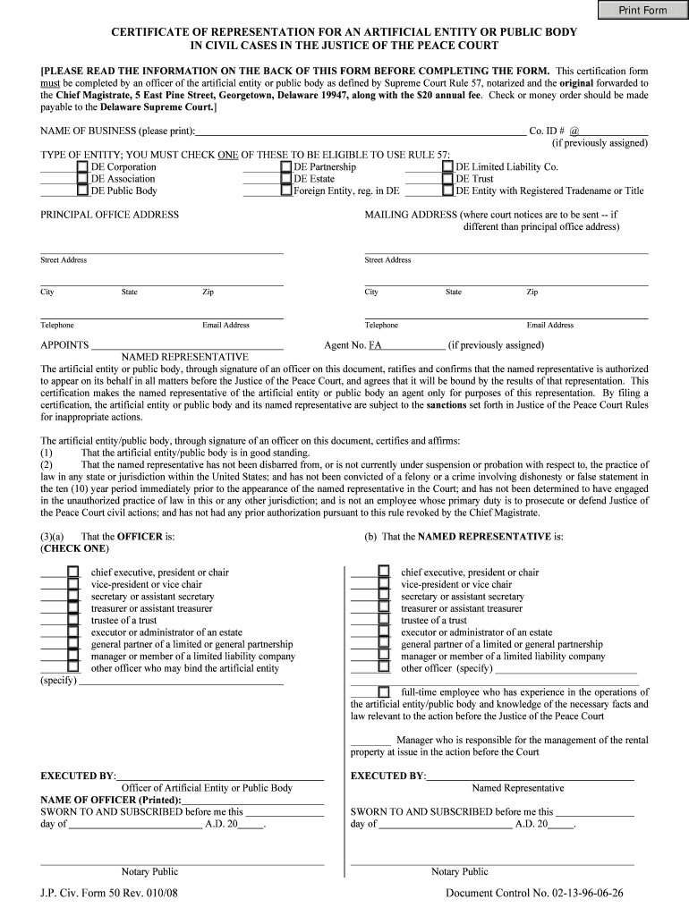 Justice of the Peace Court Civil Rules Delaware Courts  Form