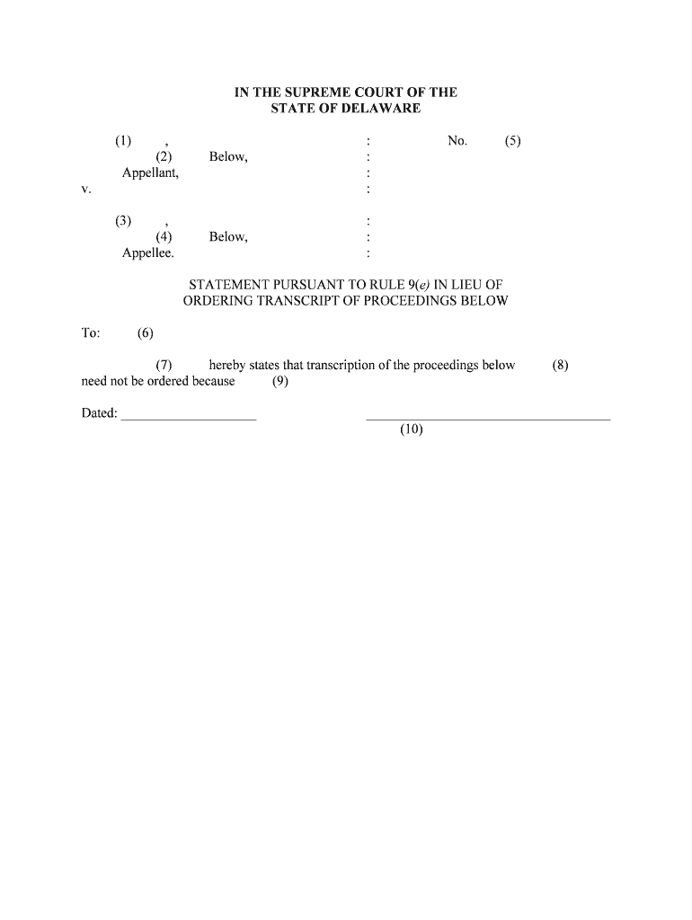 Best Practices in Appellate Law Delaware State Bar  Form