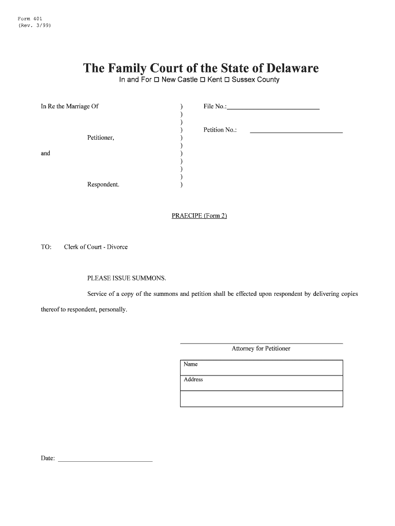 PRAECIPE Form 2