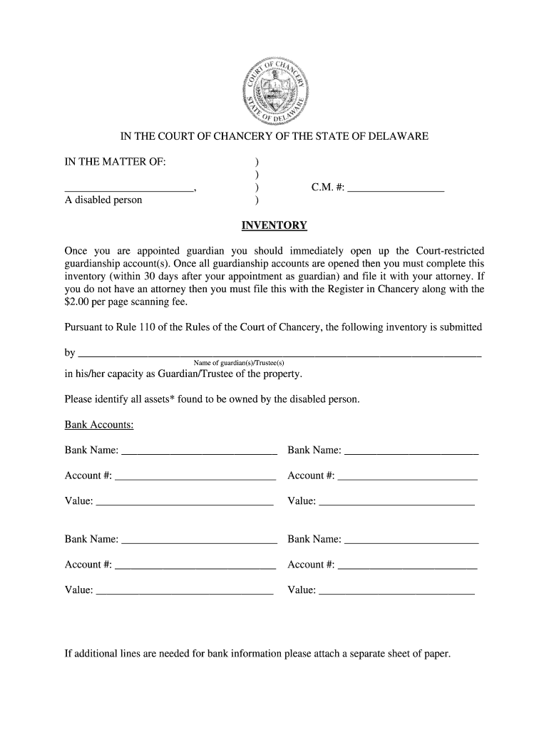 Guardianship Delaware Courts Delaware Gov  Form