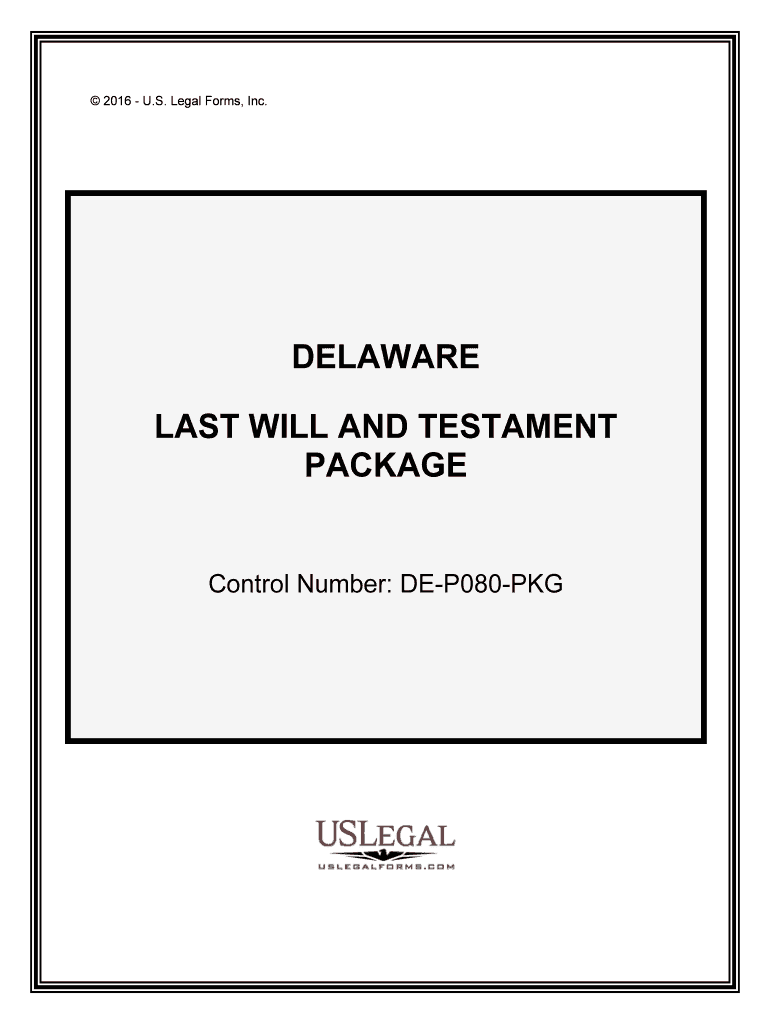 Delaware Last Will and TestamentLegal Will FormsUS
