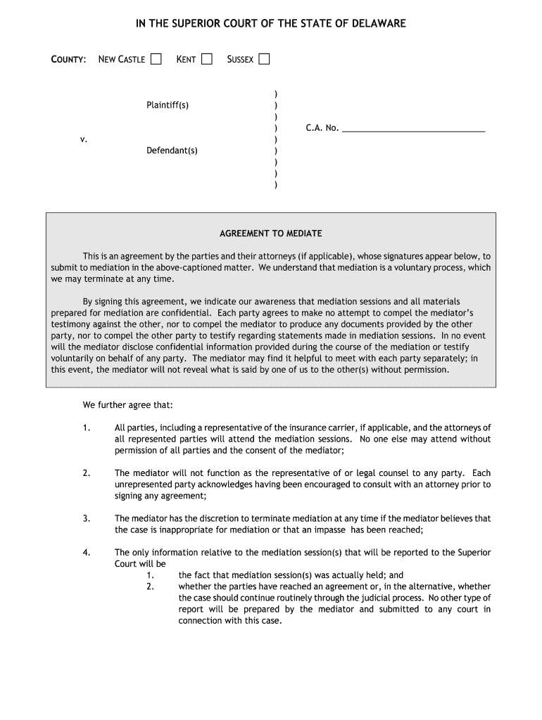 Chancery Orders Arbitration Pursuant to Email Agreement  Form