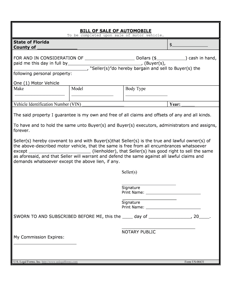 Selling a Vehicle Florida Department of Highway Safety and  Form