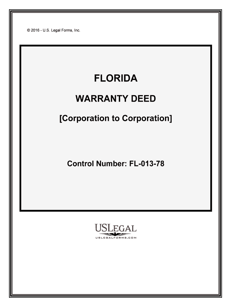Fillable Online Florida Warranty Deed from Corporation to  Form