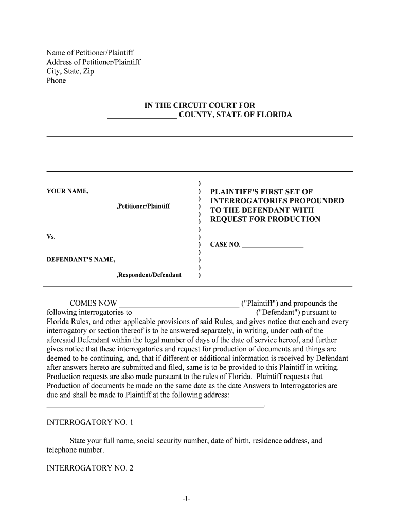 ,PetitionerPlaintiff  Form