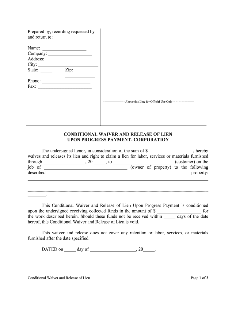 UPON PROGRESS PAYMENT CORPORATION  Form