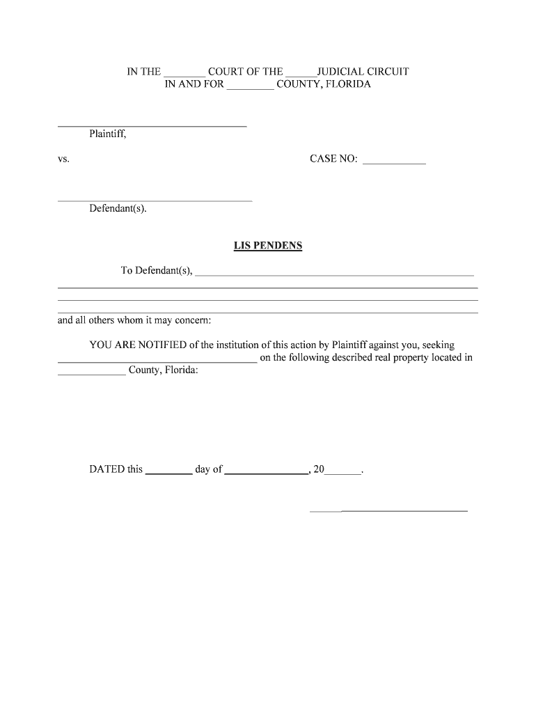 CASE NO Plaintiff, Supreme Court of Florida  Form