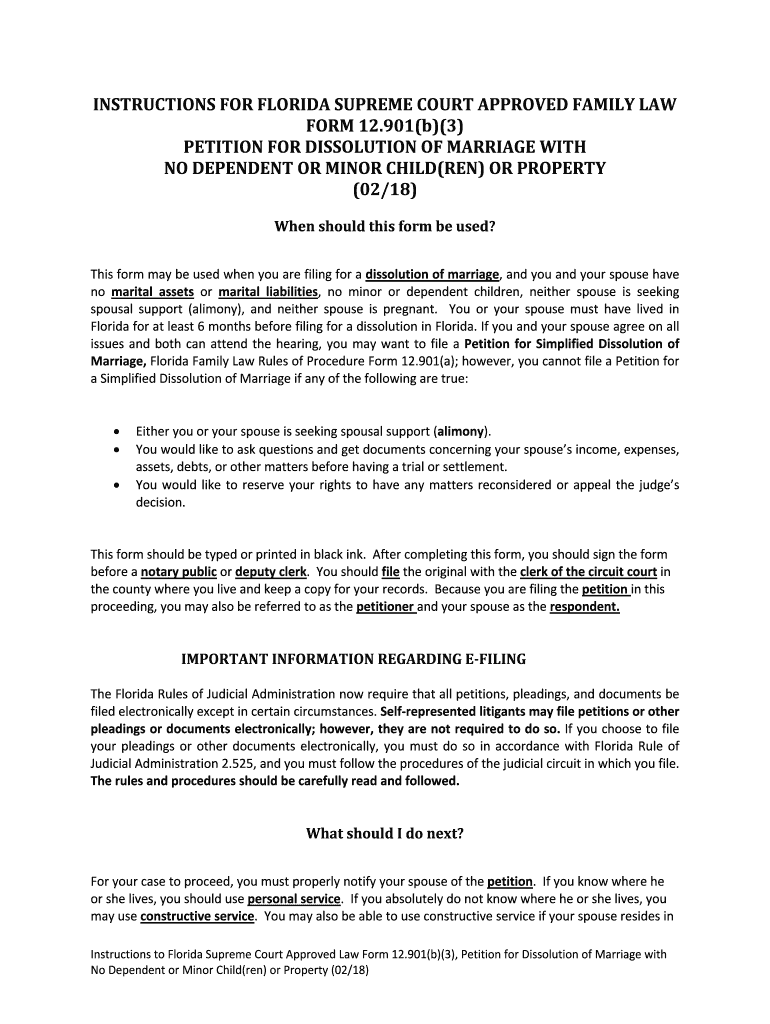 Fill and Sign the No Dependent or Minor Children or Property Form