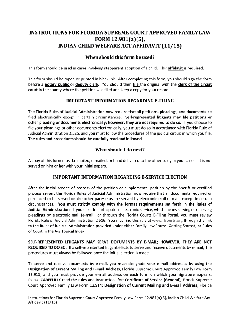 Form FL 12 981a5 Fill Online, Printable, Fillable