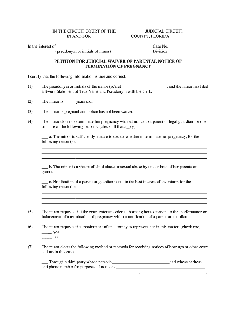 Final Order Dismissing Judicial Waiver E Seventh Judicial  Form